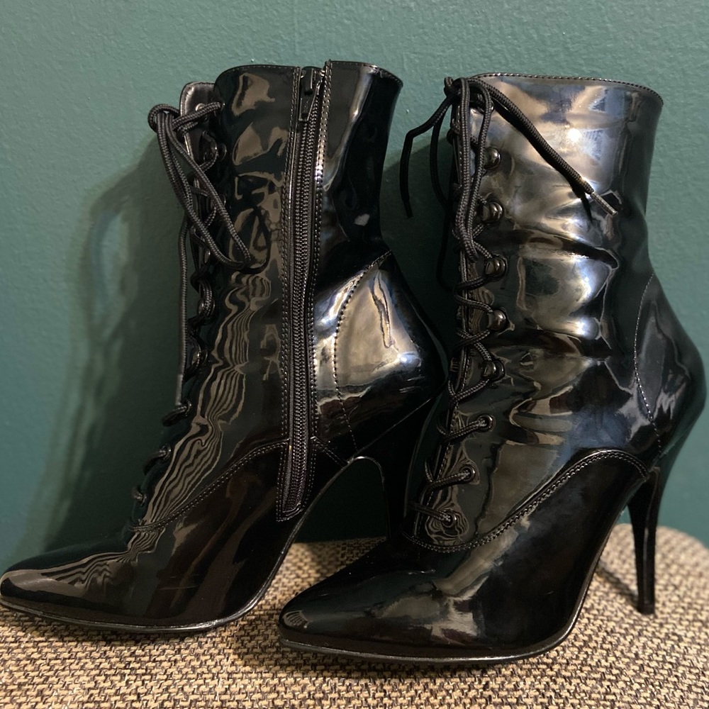 Black Patent Ankle Boot Size 9